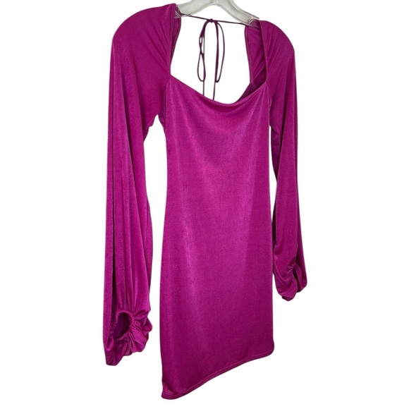Lucy in The Sky - Women’s Long-Sleeve Mini Dress, Body-Con -  Hot Pink, Small - Picture 5 of 17